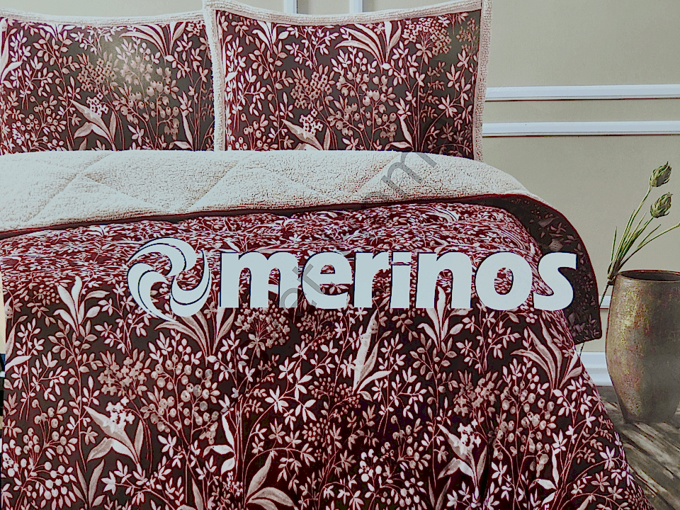 Merinos Yorgan Comforter Set 220X240 Botanica Bordo