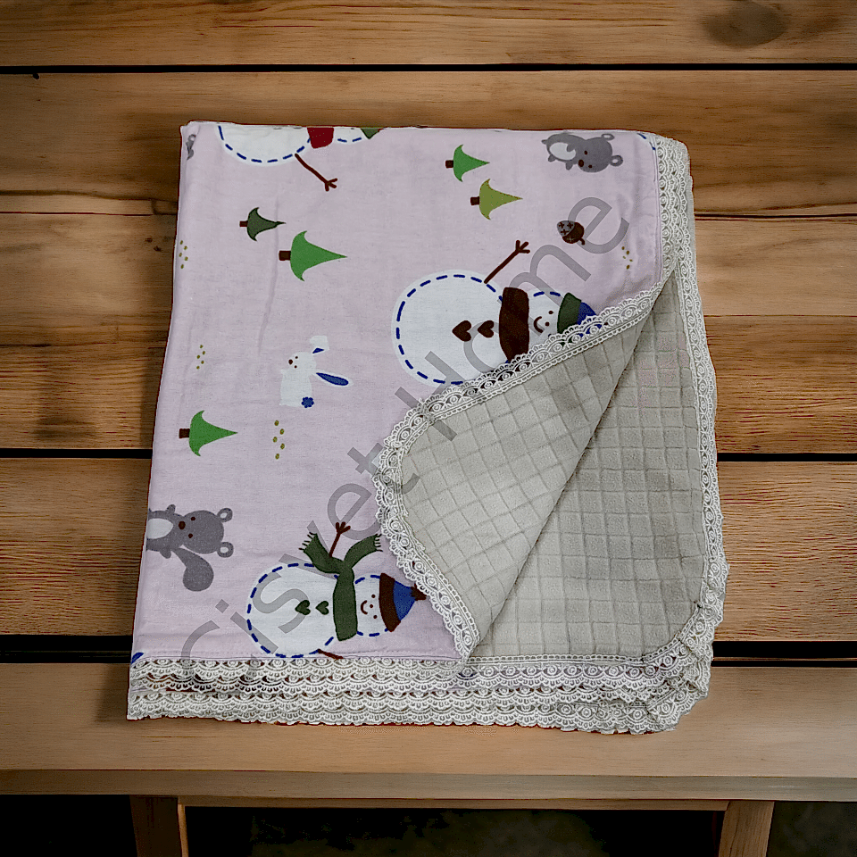 Pazen Çift Taraflı Bebek Battaniyesi 90x90 cm