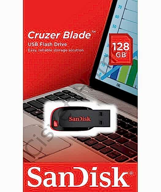 SanDisk Cruzer Blade 128GB USB 2.0 Flash Bellek, Kompakt Tasarım