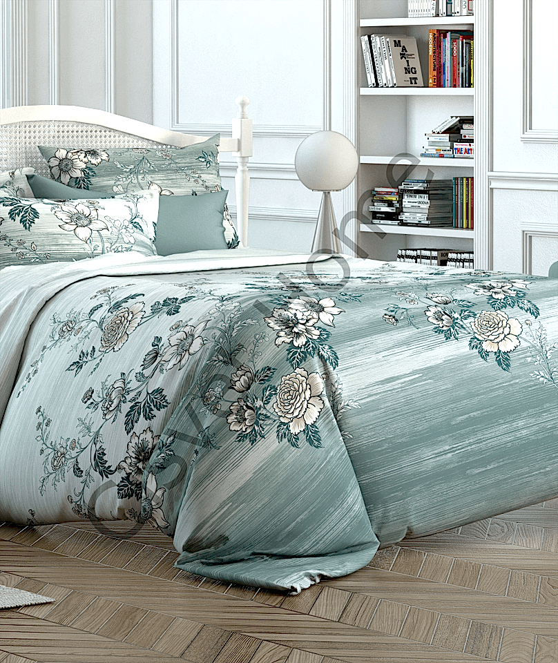 Şık Floral Desenli %100 Pamuk Tek Kişilik Nevresim Takımı