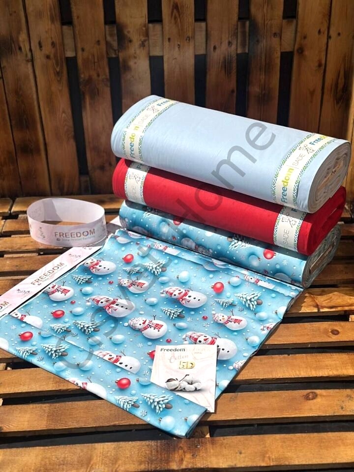 5D Dijital Poplin Kumaş Kardan Adam – 240 cm  %100 Pamuk  130 GSM