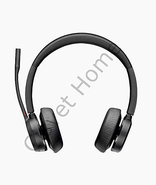 Poly Voyager 4320 UC – USB-A + BT700 Adaptör, Kablosuz Binoral Kulaklık, 24 Saat Konuşma, 47 Saat Müzik, Siyah
