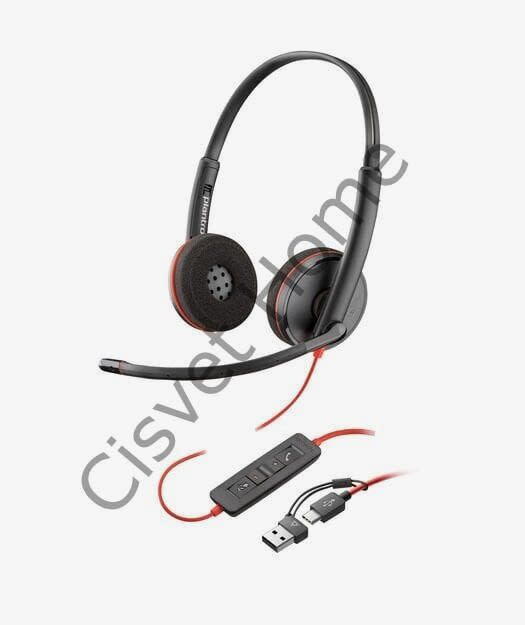 Poly BW 3225 USB-C HS +3.5mmP +USB-C/A – Profesyonel Stereo Kulaklık, Gürültü Önleyici Mikrofon