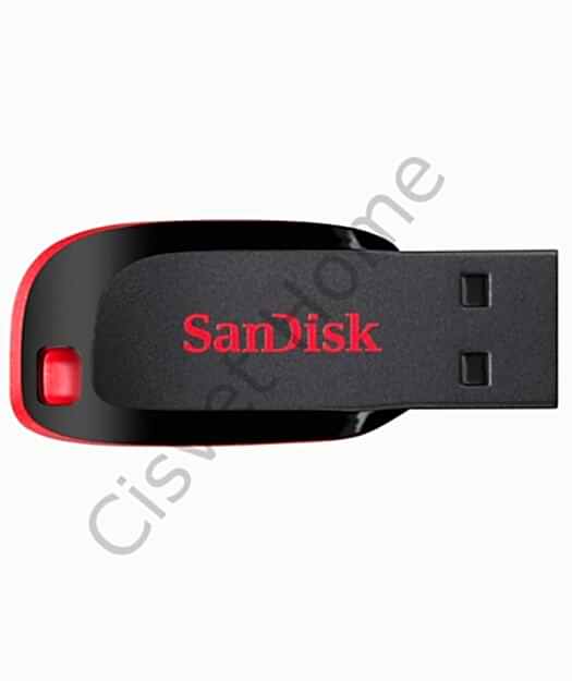 SanDisk Cruzer Blade 64GB – USB 2.0, Kompakt Kapaksız Tasarım, Siyah-Kırmızı, Tak ve Kullan, 2 Yıl Garanti