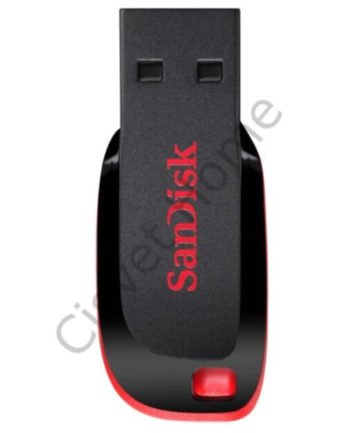 SanDisk Cruzer Blade 16GB – USB 2.0, Kompakt Kapaksız Tasarım, Siyah-Kırmızı, Tak ve Kullan, 2 Yıl Garanti