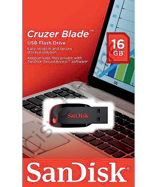 SanDisk Cruzer Blade 16GB – USB 2.0, Kompakt Kapaksız Tasarım, Siyah-Kırmızı, Tak ve Kullan, 2 Yıl Garanti